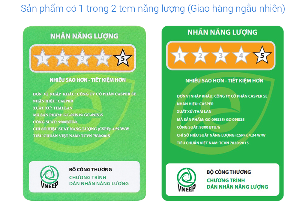 GC-09IS35 - Máy Lạnh Casper Inverter 1 HP - Dưới 15m²
