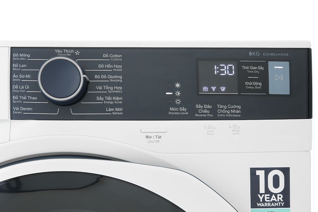 EDH804H5WB - Máy Sấy Bơm Nhiệt Electrolux UltimateCare - 8 Kg