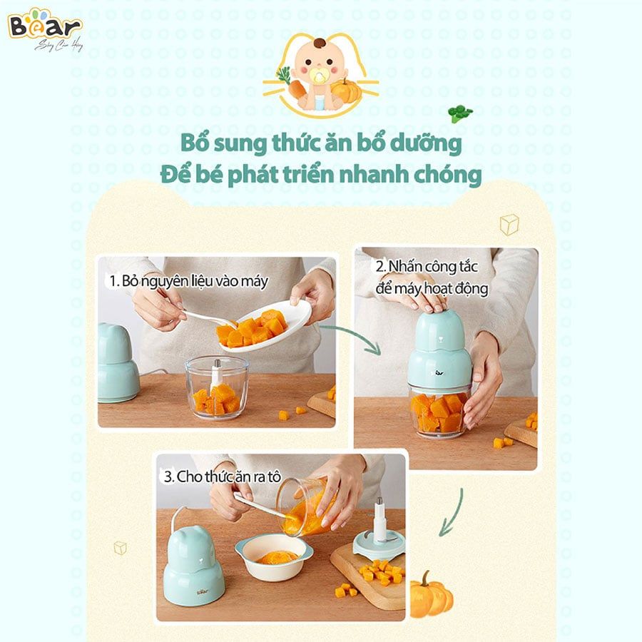 QSJ-B01P1 - Máy xay mini đa năng Bear _ 0.3 Lít