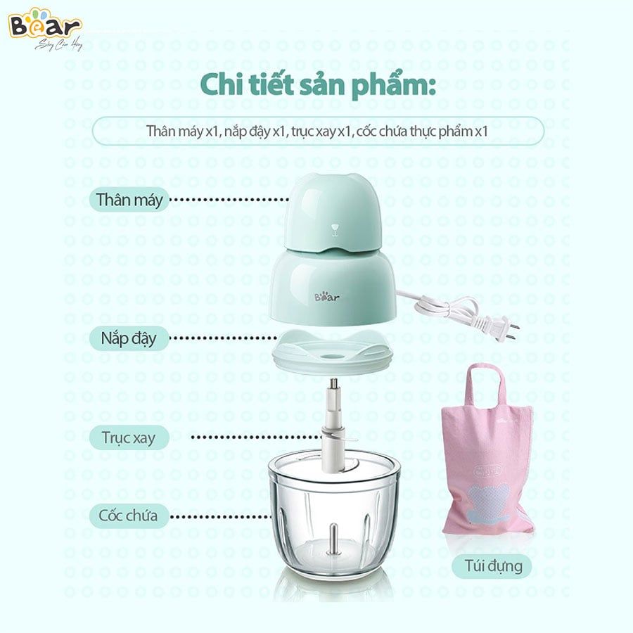 QSJ-B01P1 - Máy xay mini đa năng Bear _ 0.3 Lít