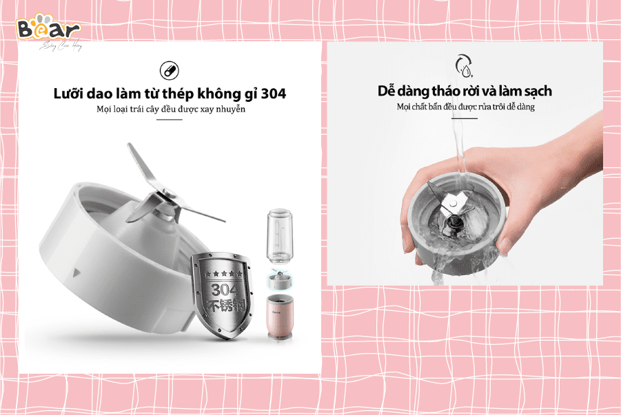 LLJ-D04B1 - Máy xay sinh tố cầm tay Bear _ 150W