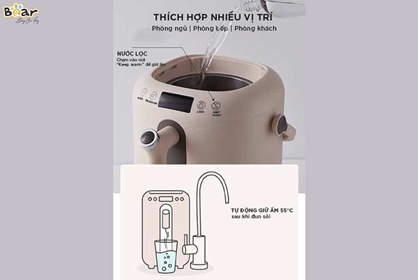 KE-B30V1 - Bình Thủy Điện Bear - 3 Lít