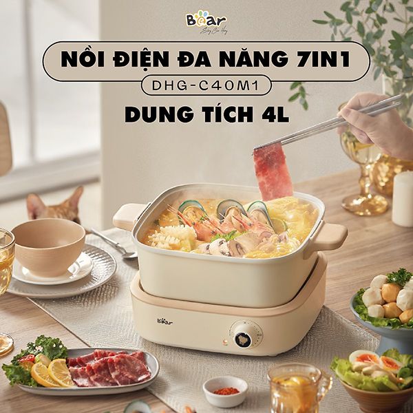 DHG-C40M1 - Nồi Lẩu Điện Đa Năng 7 In 1 Bear