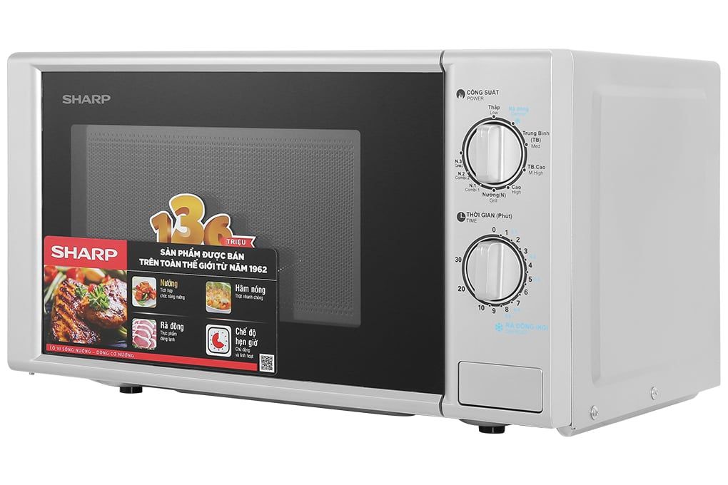 R-G228VN-SL - Lò Vi Sóng Có Nướng Sharp 20 Lít - Đen _Bạc