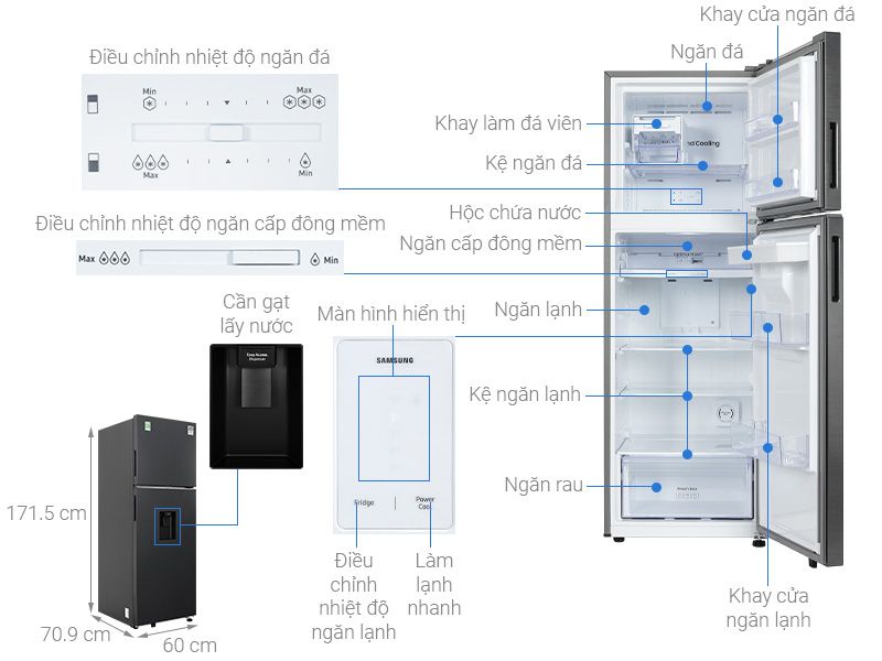 RT35CG5544B1SV - Tủ lạnh Samsung Inverter 345 lít