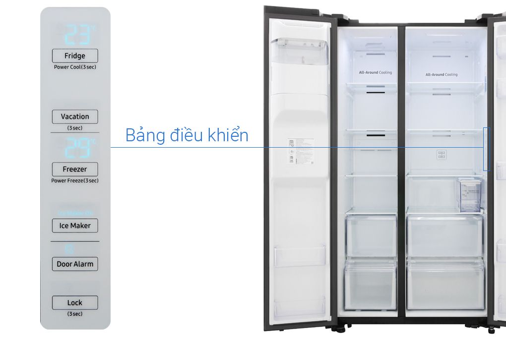 RS64R53012C - Tủ Lạnh Samsung Inverter Side By Side _ 635 Lít - Màu Đen