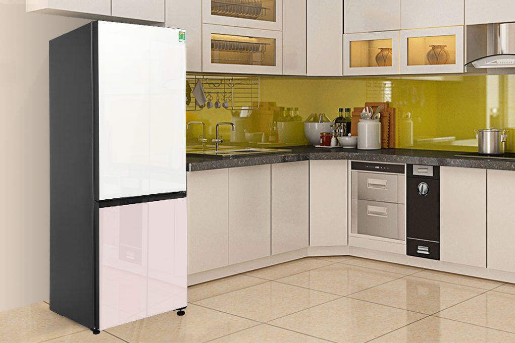 RB33T307055/SV - Tủ Lạnh Samsung Inverter Bespoke _ 339 Lít - Màu Trắng Hồng