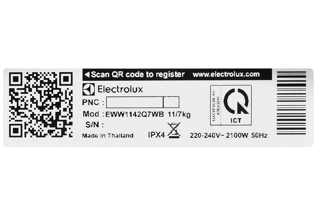 EWW1142Q7WB - Máy Giặt Sấy Electrolux UltimateCare 700 Inverter Giặt 11 kg - Sấy 7 kg