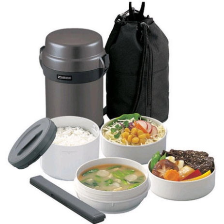 SL-JAF14-HG - Hộp Đựng Thực Phẩm Giữ Nhiệt 4 Ngăn Zojirushi 1.27 Lít - Màu Xám