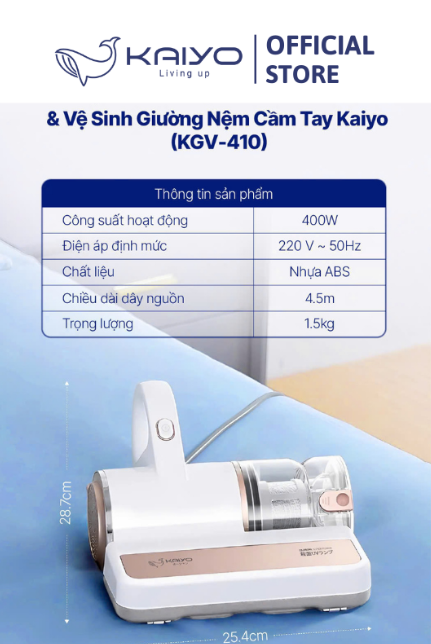 KGV-4106 - Máy Hút Bụi Giường Đệm & Vệ Sinh Giường Nệm Cầm Tay Kaiyo