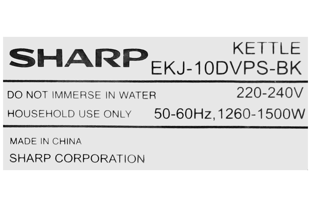 EKJ-10DVPS-BK - Bình Đun Siêu Tốc Sharp _1 Lít - Màu Đen