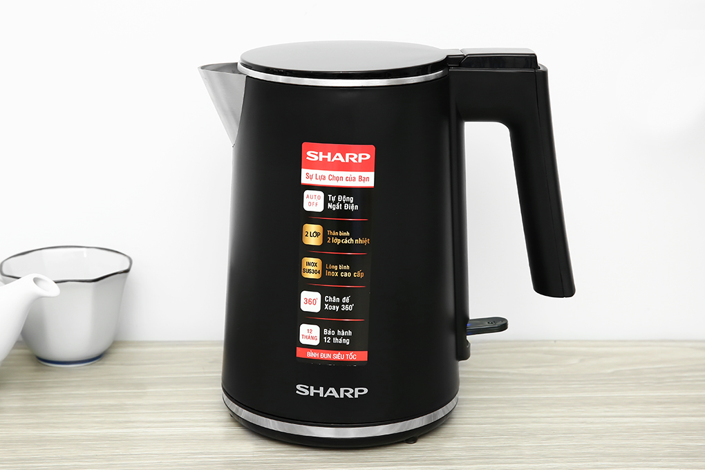 EKJ-10DVPS-BK - Bình Đun Siêu Tốc Sharp _1 Lít - Màu Đen