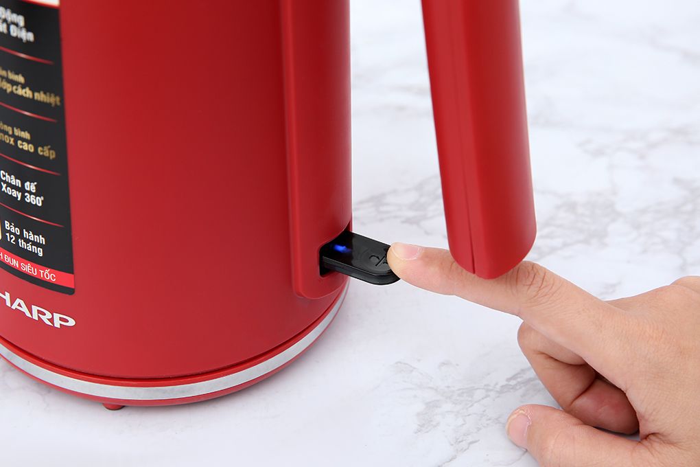 EKJ-10DVPS-RD - Bình Đun Siêu Tốc Sharp _ 1 Lít - Đỏ Đô