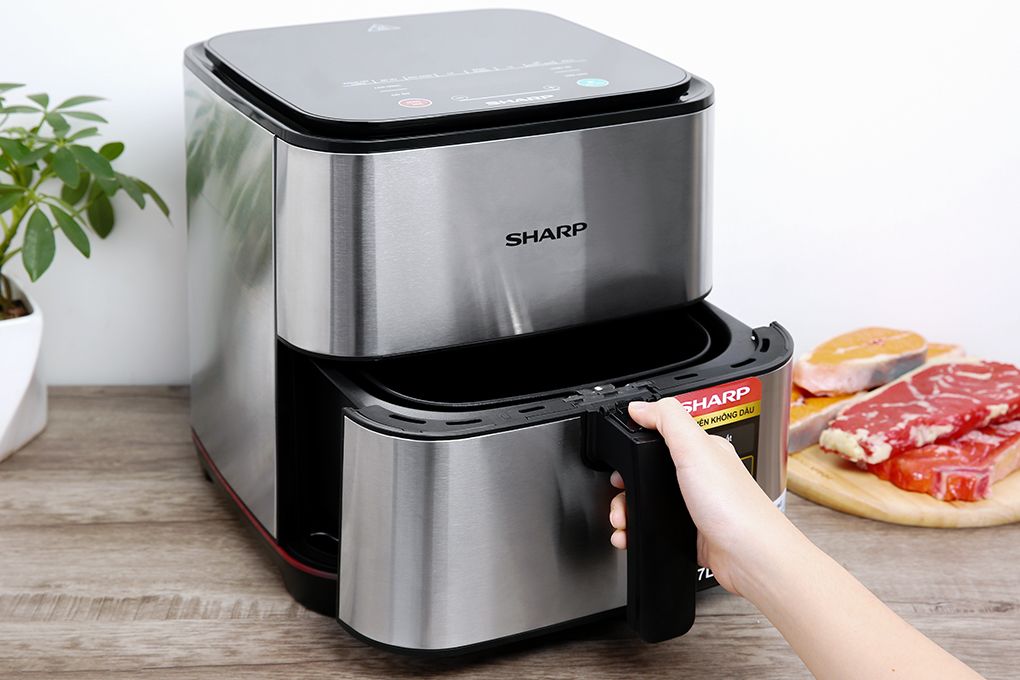 KF-AF70EV-ST - Nồi Chiên Không Dầu Sharp 7 Lít - Bạc