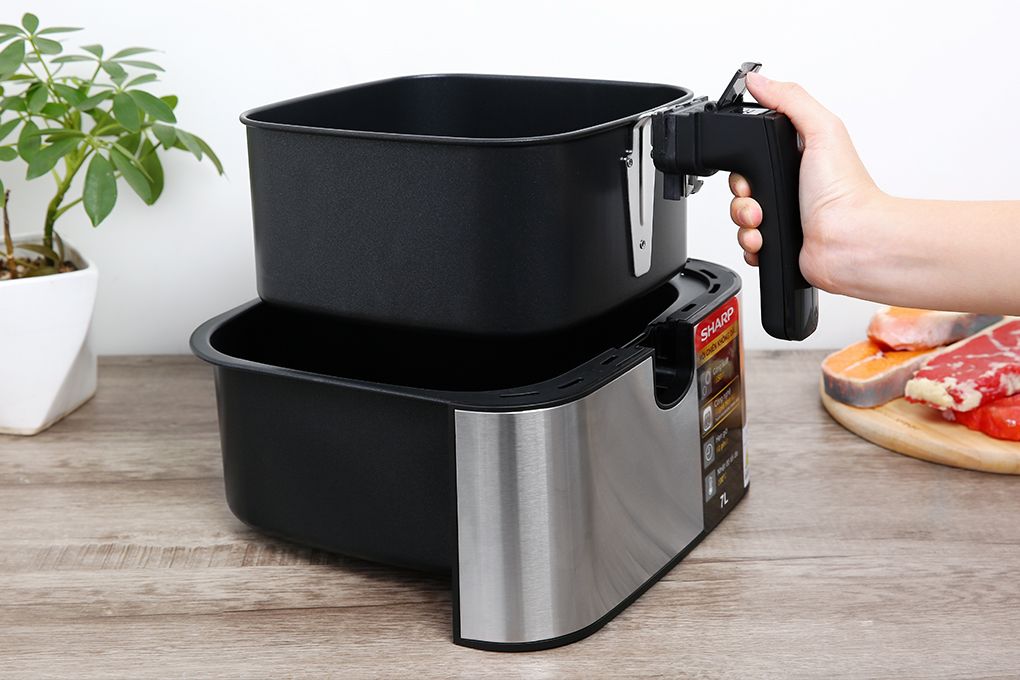 KF-AF70EV-ST - Nồi Chiên Không Dầu Sharp 7 Lít - Bạc