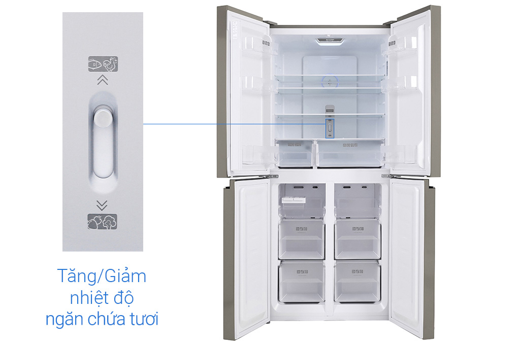 SJ-FXP480VG-CH - Tủ Lạnh Sharp Inverter 401 Lít Multi Door