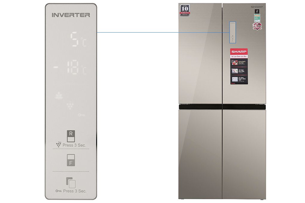 SJ-FXP480VG-CH - Tủ Lạnh Sharp Inverter 401 Lít Multi Door