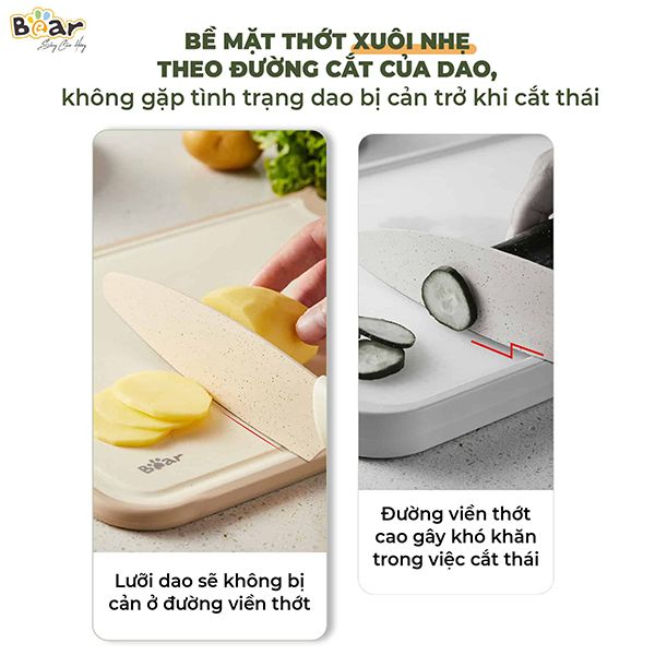 CX-E0023 - Thớt Nhựa Kháng Khuẩn Đa Năng Bear - Size S