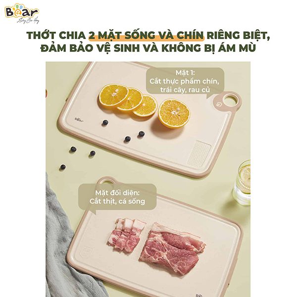 CX-E0023 - Thớt Nhựa Kháng Khuẩn Đa Năng Bear - Size S