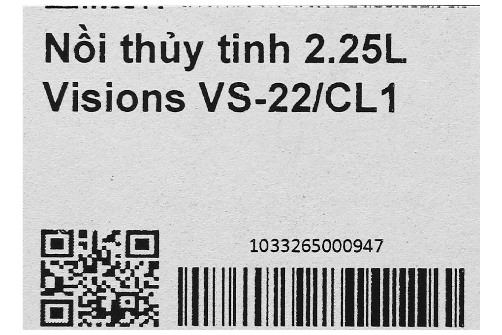VS-22/CL1 - Nồi Thủy Tinh Visions - 2.25 Lít