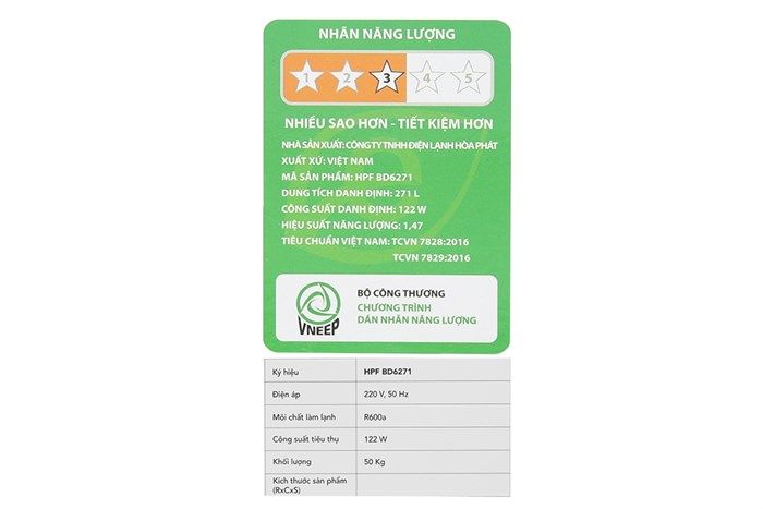 HPF BD6271 - Tủ đông Hòa Phát 271 Lít