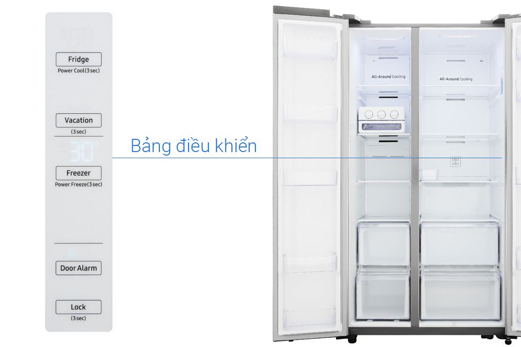 RS62R5001M9 - Tủ Lạnh Samsung Inverter Side Bye Side _ 655 Lít