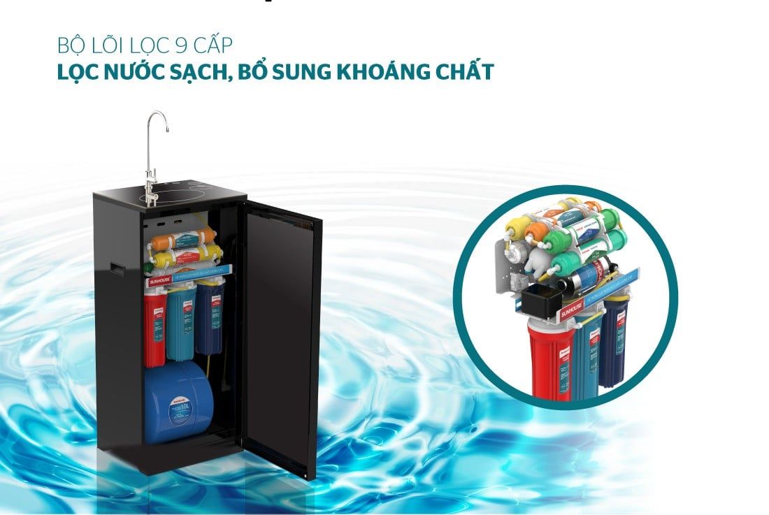 SHA8839K - Máy Lọc Nước R.O 9 Lõi Sunhouse