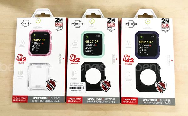 Bộ 2 Ốp Apple Watch 44mm ITSKINS Spectrum // Clear