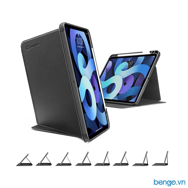 Bao da iPad Air 4 2020 Tomtoc (USA) Smar-Tri Case từ tính đa góc - B02-005