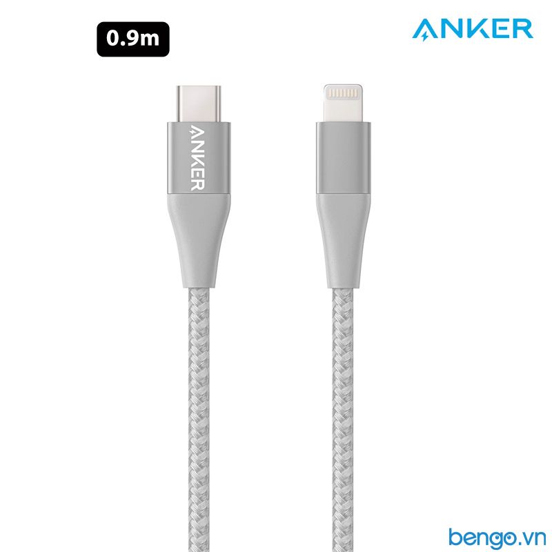 Cáp Điện Thoại Anker PowerLine+ II USB-C To Lightning MFi Dài 0.9m - A8652