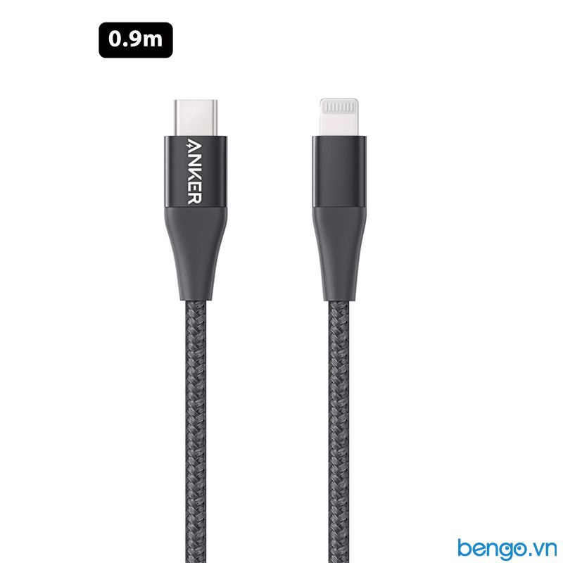 Cáp Điện Thoại Anker PowerLine+ II USB-C To Lightning MFi Dài 0.9m - A8652