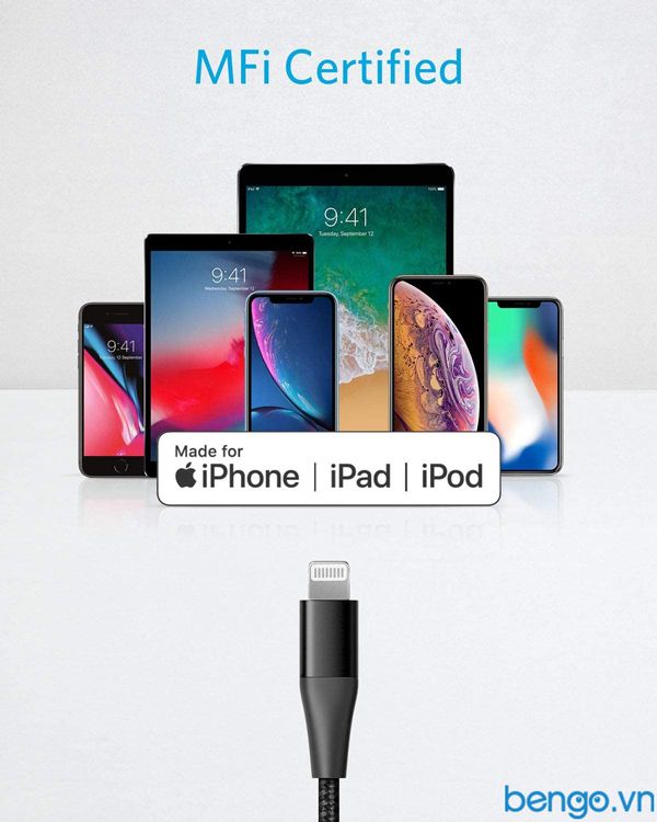 Cáp Điện Thoại Anker PowerLine+ II USB-C To Lightning MFi Dài 0.9m - A8652