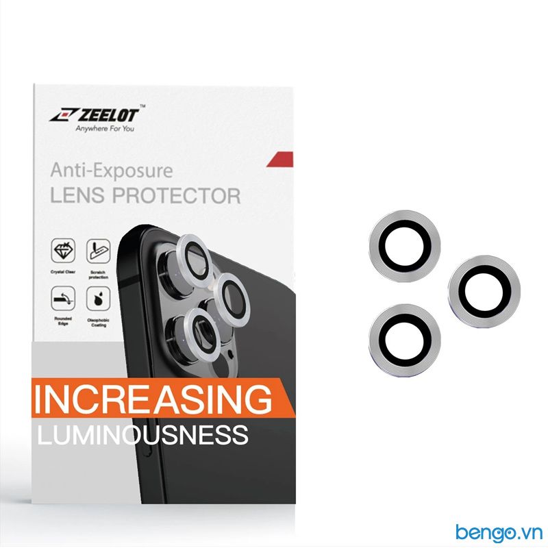 Dán Cường Lực Bảo Vệ Camera iPhone 11/11 Pro/11 Pro Max/12/12 Pro/12 Pro Max Zeelot Titanium Steel Viền Màu