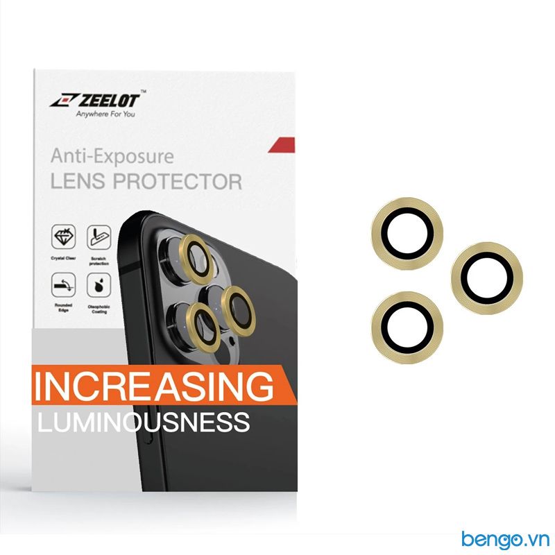 Dán Cường Lực Bảo Vệ Camera iPhone 11/11 Pro/11 Pro Max/12/12 Pro/12 Pro Max Zeelot Titanium Steel Viền Màu