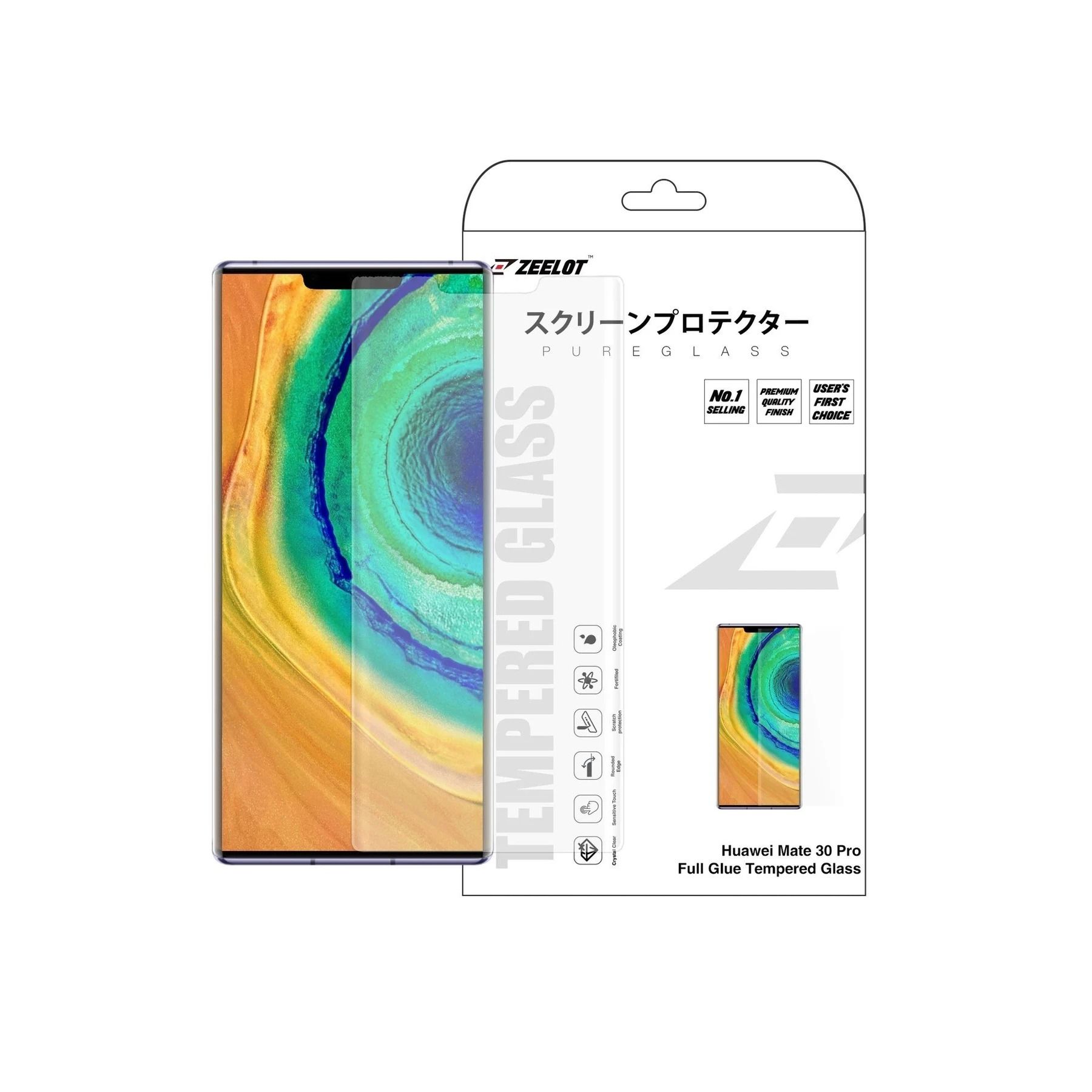 Dán Cường Lực Huawei Mate 30 Pro Loca UV Zeelot PureGlass 3D Clear SKU