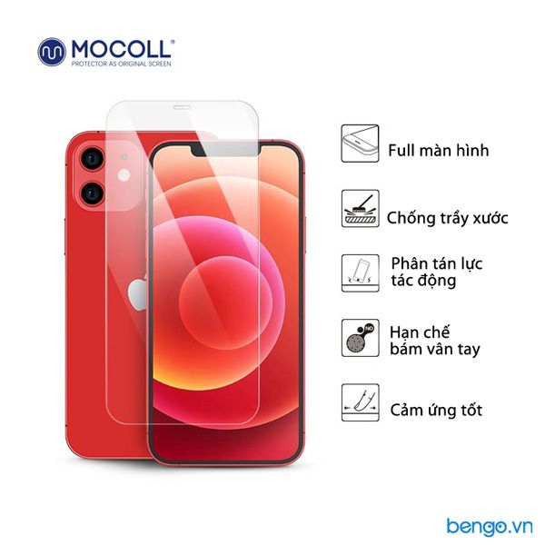 Dán cường lực iPhone 12/12 Pro MOCOLL 2.5D Full màn hình Clear