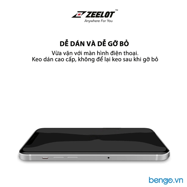 Dán cường lực iPhone 12 Pro Max/iPhone 12 Pro/iPhone 12/iPhone 12 Mini Zeelot PureGlass Full Chống vân tay