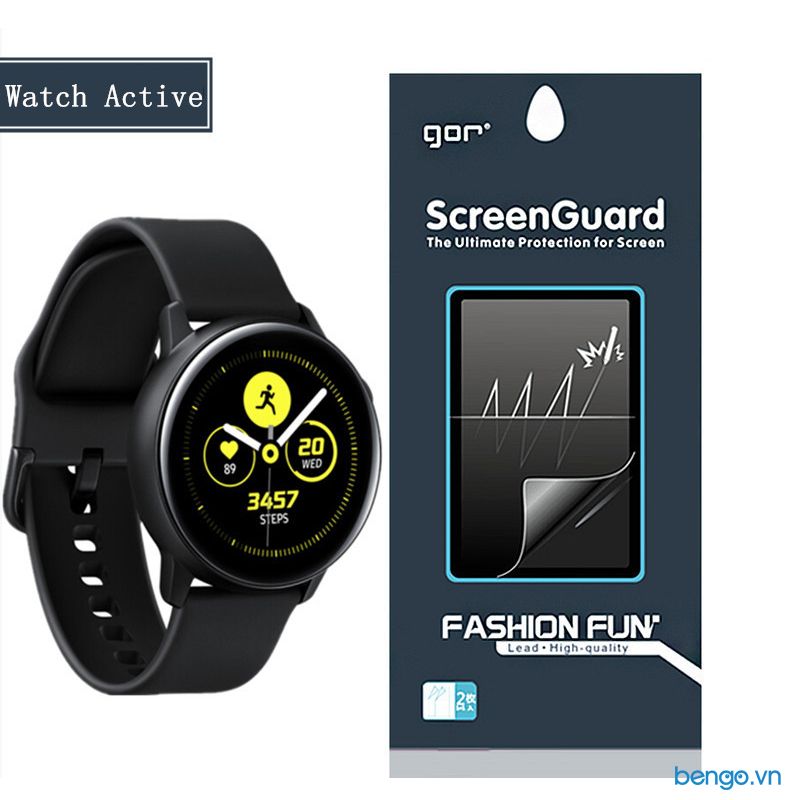 Dán màn hình + Dán mặt lưng Samsung Galaxy Watch Active 2 GOR (Hộp 4 miếng)