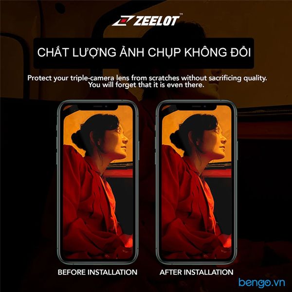 Dán Cường Lực Bảo Vệ Camera iPhone 11/ 11 Pro/ 11 Pro Max Zeelot Clear