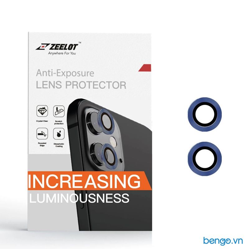Dán Cường Lực Bảo Vệ Camera iPhone 11/11 Pro/11 Pro Max/12/12 Pro/12 Pro Max Zeelot Titanium Steel Viền Màu