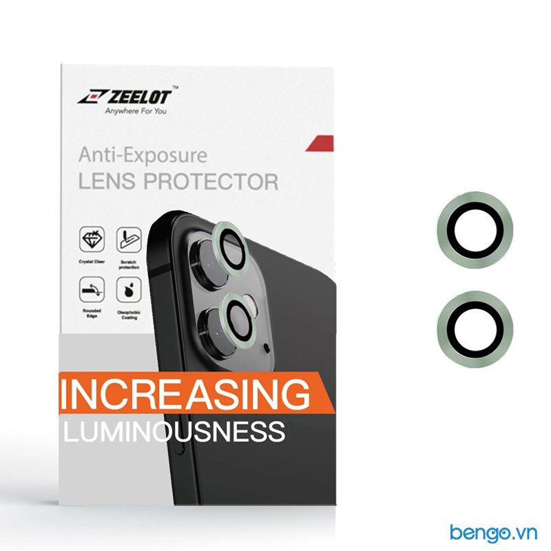 Dán Cường Lực Bảo Vệ Camera iPhone 11/11 Pro/11 Pro Max/12/12 Pro/12 Pro Max Zeelot Titanium Steel Viền Màu
