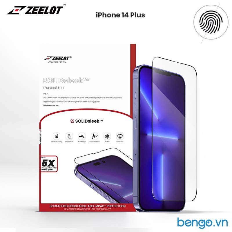 Dán Cường Lực Chống Vân Tay iPhone 14 Plus SOLIDSLEEK ZEELOT