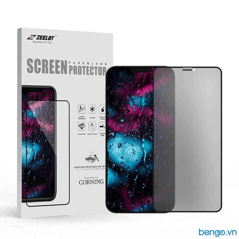 Dán Cường Lực iPhone 12/12 Pro/12 Pro Max/12 Mini Zeelot Chống Nhìn Trộm + Chống Vân Tay