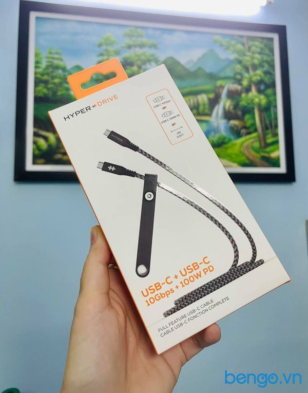 Cáp USB-C to USB-C 2m HyperJuice Data & Charging 10Gbps + 100W - HD-CBG601