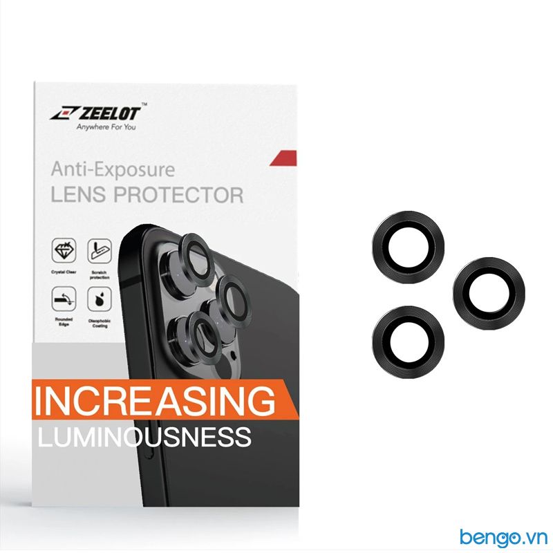 Dán Cường Lực Bảo Vệ Camera iPhone 11/11 Pro/11 Pro Max/12/12 Pro/12 Pro Max Zeelot Titanium Steel Viền Màu