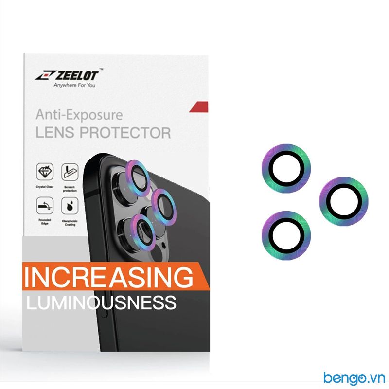 Dán Cường Lực Bảo Vệ Camera iPhone 11/11 Pro/11 Pro Max/12/12 Pro/12 Pro Max Zeelot Titanium Steel Viền Màu