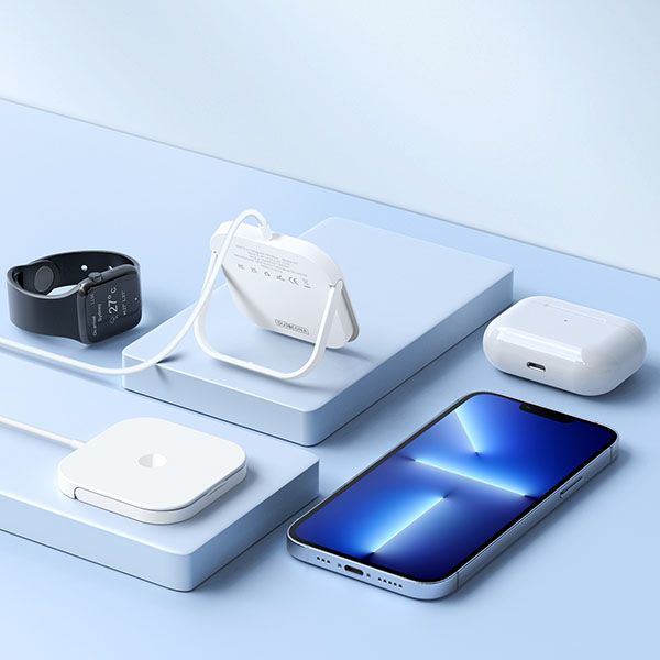 Sạc 3-in-1 wireless charger Duzzona W7 with Charging Stand for Android/Apple Devices