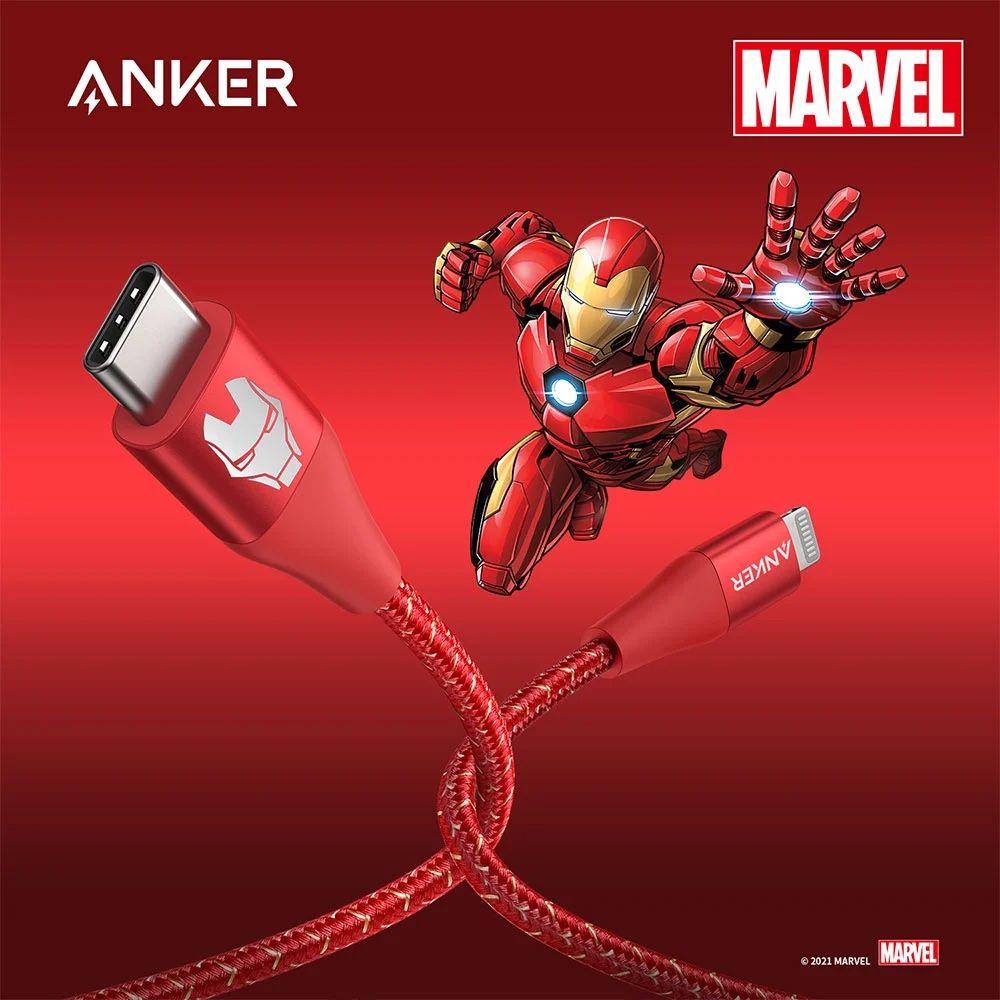Cáp Anker Powerline II Type-C To Lightning 0.9M Marvel - A9548