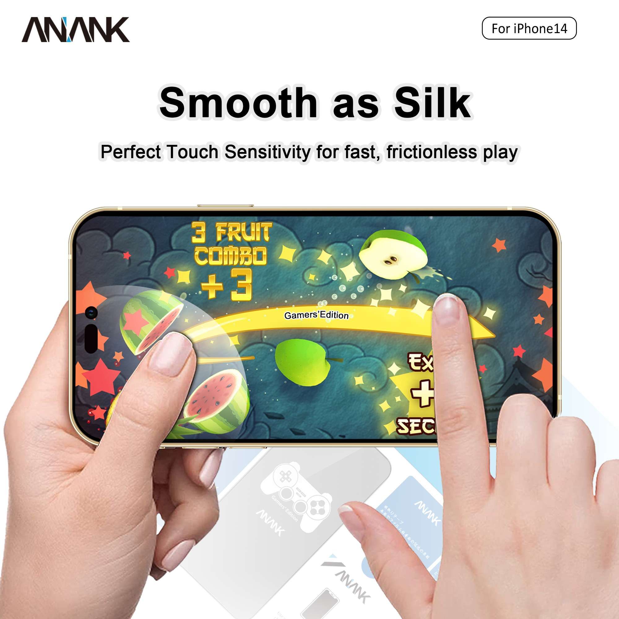 Dán Cường Lực iPhone 14/14 Plus/14 Pro/14 Pro Max ANANK 2.5D Full Chống Vân Tay
