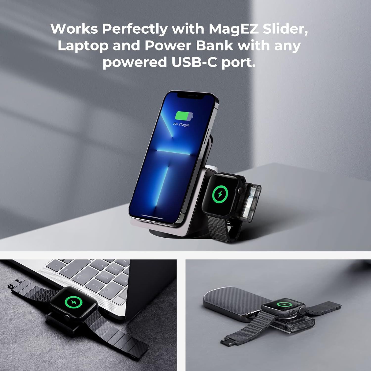 Pitaka Power Dongle For Apple Watch USB-C MFi sạc cho tất cả các dòng Apple Watch